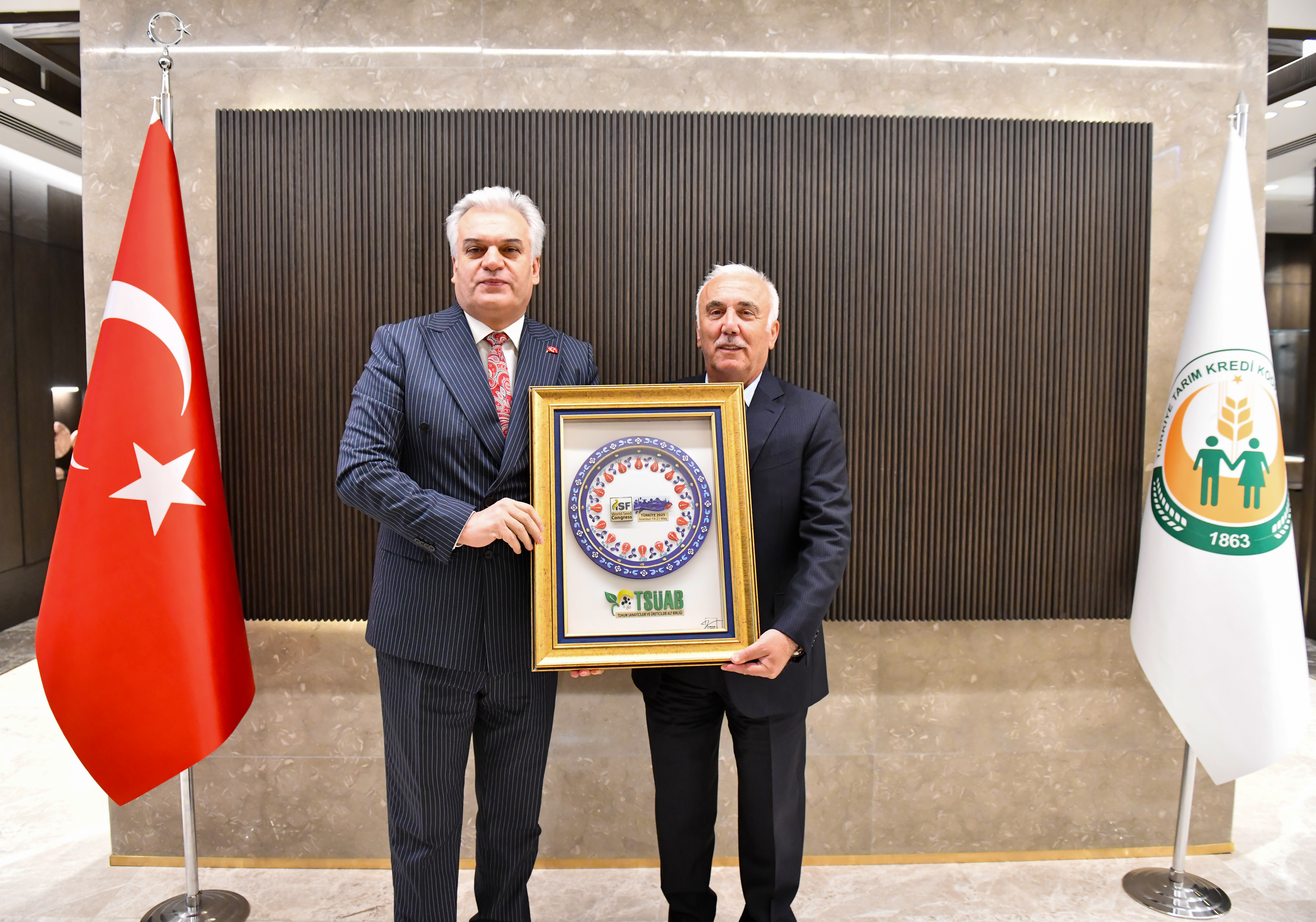 TSÜAB ve ECOSA Başkanı Gençer'den Tarım Kredi Kooperatifleri Genel Müdürü Hüseyin Aydın'a Ziyaret